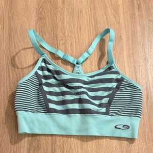 Champion Strappy Seamless Sports Bra in Mint and Gray